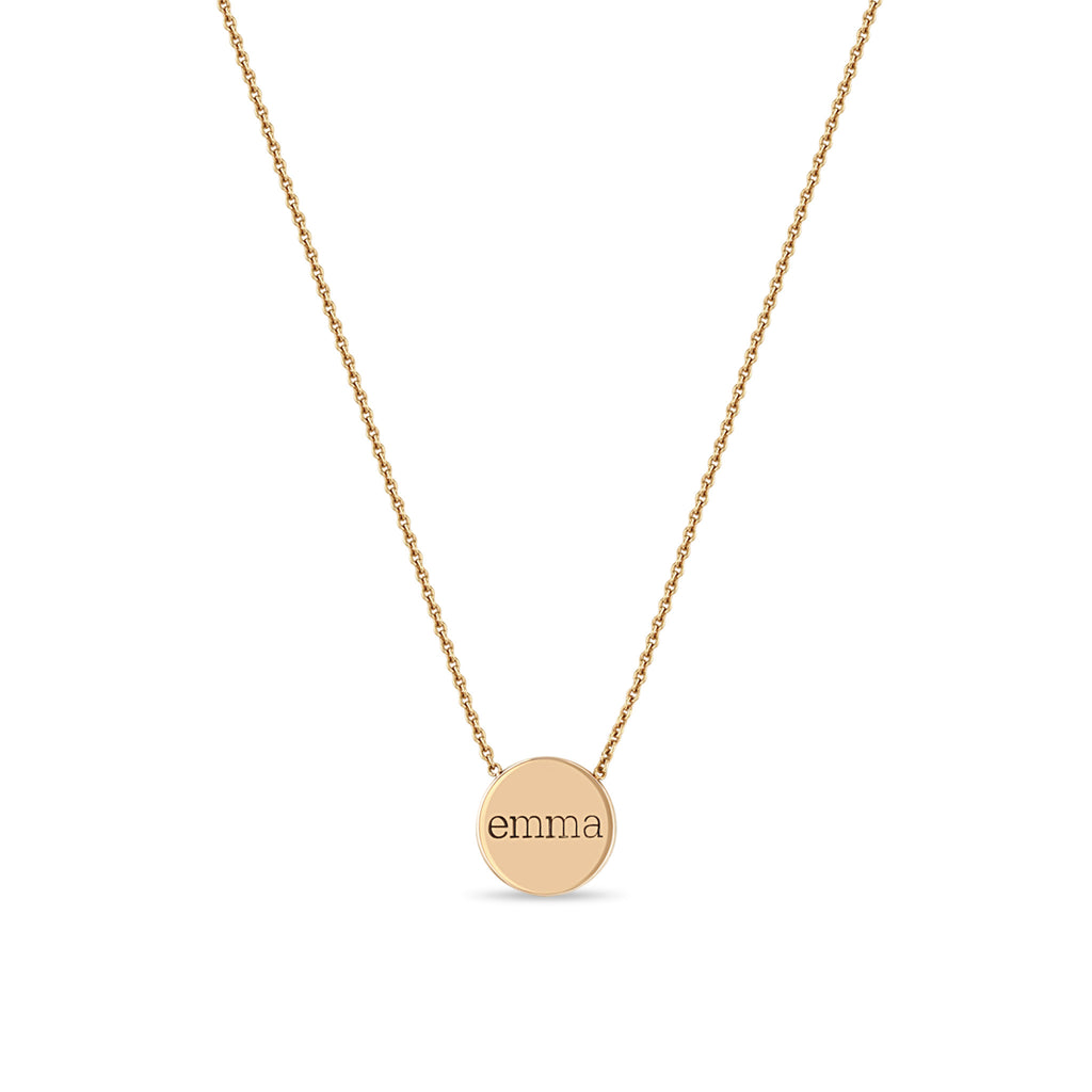 Personalized Disc Necklace Initial Coin Necklace Gold Custom Engraved –  Deluna