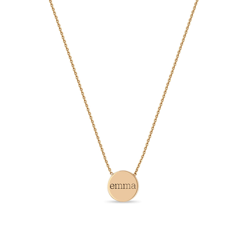 Zoë Chicco 14k Gold Personalized Small Disc Pendant Necklace – ZOË