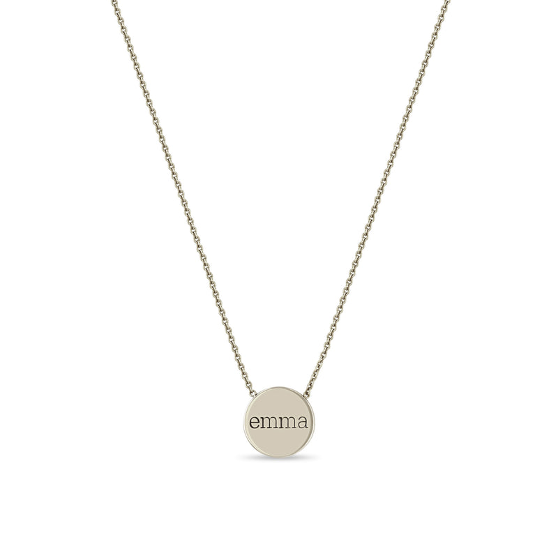 Zoë Chicco 14k Gold Personalized Small Disc Pendant Necklace engraved with "emma"