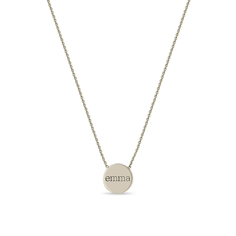 Zoë Chicco 14k Gold Personalized Small Disc Pendant Necklace – ZOË