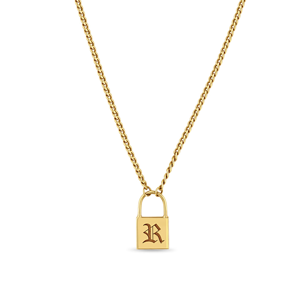 Personalized Gothic Lock Necklace – Be Monogrammed