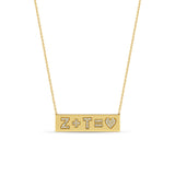 Zoë Chicco 14kt Gold Pavé Diamond Heart Equation ID Necklace