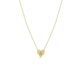 Zoë Chicco 14k Gold Pavé Diamond Initial Letter G Small Heart Necklace