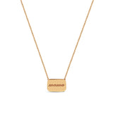 Zoë Chicco 14kt Gold Personalized Rounded Rectangle Nameplate Necklace