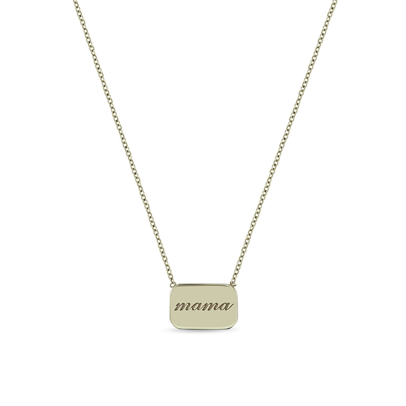 Zoë Chicco 14kt Gold Personalized Rounded Rectangle Nameplate Necklace