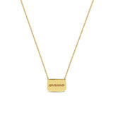 Zoë Chicco 14k Gold Personalized Rounded Rectangle Nameplate Necklace engraved with mama