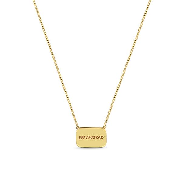 Rectangle necklace with name deals