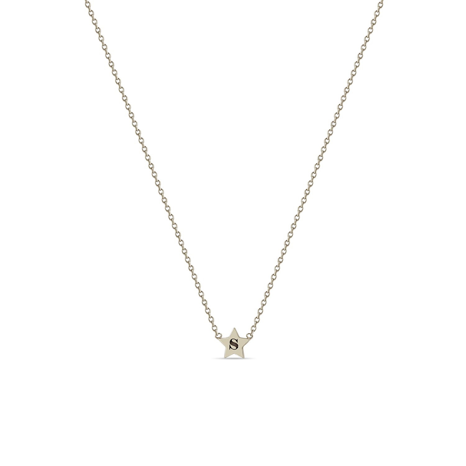 Zoë Chicco 14k Gold Engraved Initial Star Necklace Zoë Chicco 14k Gold Engraved Initial Star Necklace