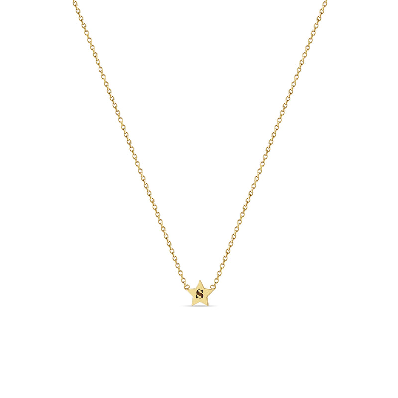 Zoë Chicco 14k Gold Engraved Initial Star Necklace – ZOË CHICCO