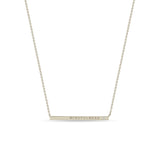 Zoë Chicco 14k Gold Engraved Thin ID Bar Necklace with Diamond