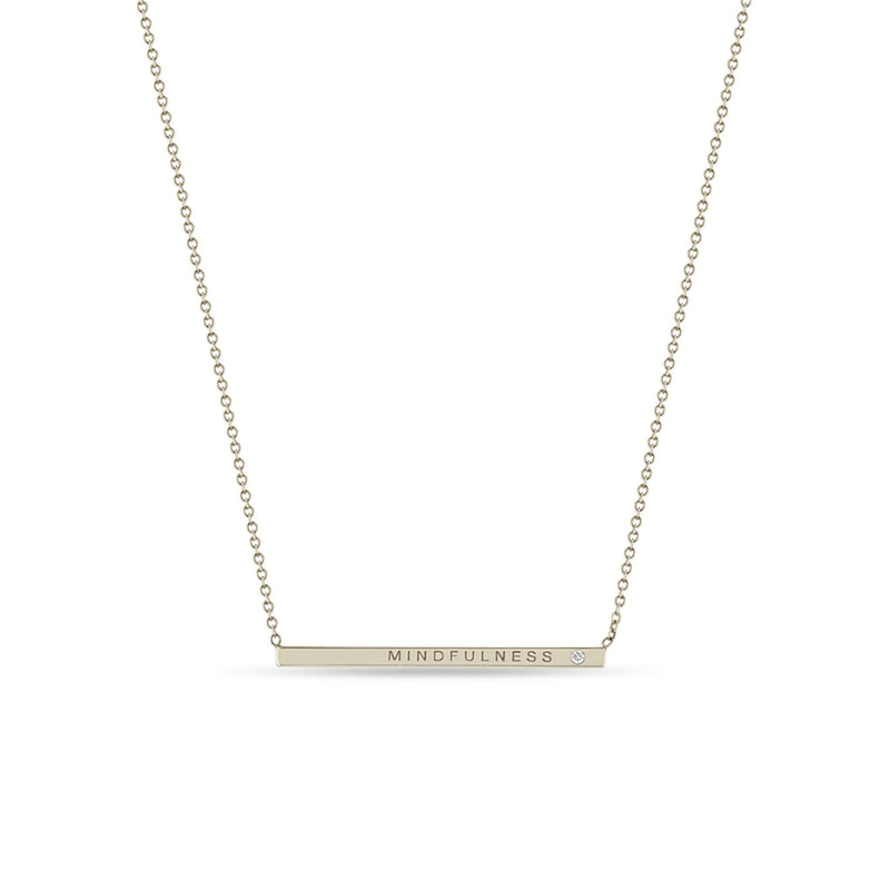 Engraved Triple 3D Vertical Bar Necklace in Gold Plating - MYKA
