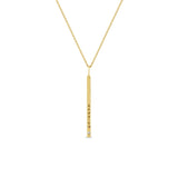 Zoë Chicco 14kt Gold Thin Vertical ID Bar with Diamond Pendant Necklace