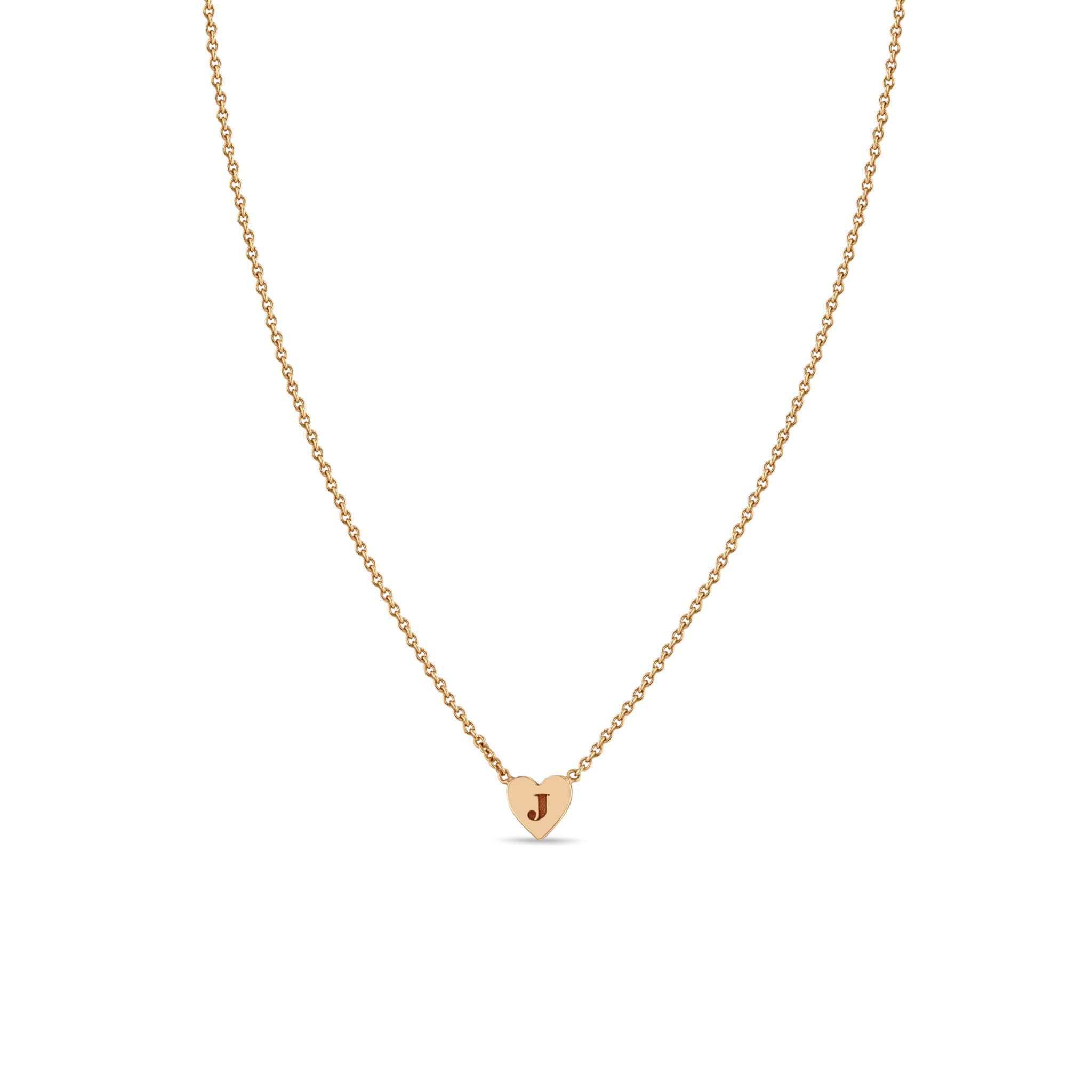 Zoë Chicco 14kt Gold Engraved Initial Heart Necklace