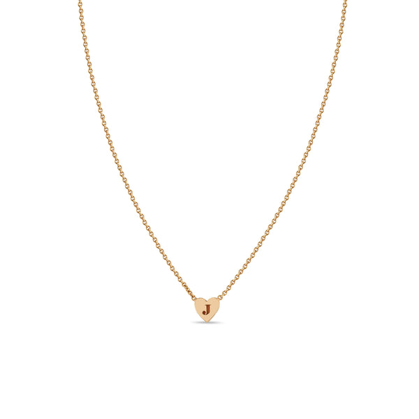 Zoë Chicco 14kt Gold Engraved Initial Heart Necklace