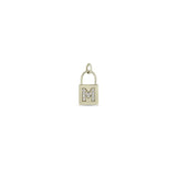 Zoë Chicco 14kt Gold Single Pavé Diamond Initial Letter Small Padlock Charm