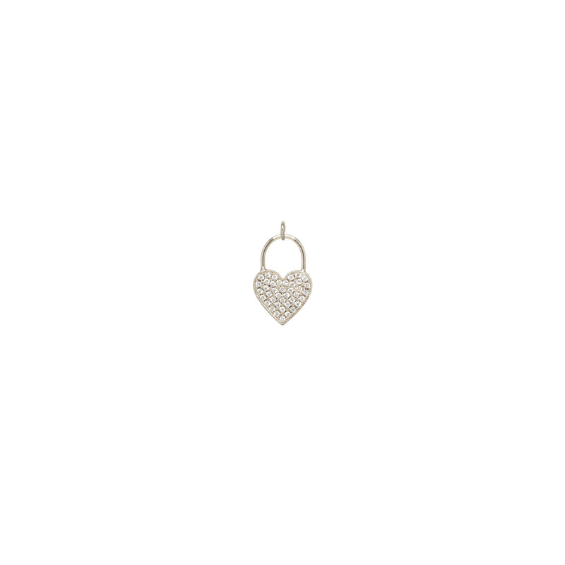 Zoë Chicco 14kt Gold Pave Diamond Heart Padlock Charm Pendant