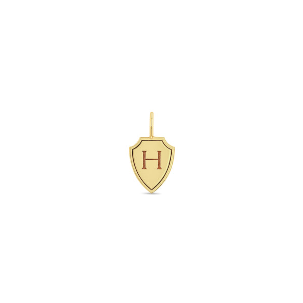 Zoë Chicco 14kt Gold Single Initial Shield Charm Pendant