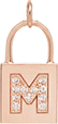 14k Pavé Diamond Initial Letter Small Padlock Charm
