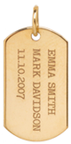 14k Vertical Text Small Dog Tag Charm