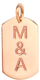 14k 2 Initial Letters Small Dog Tag Charm