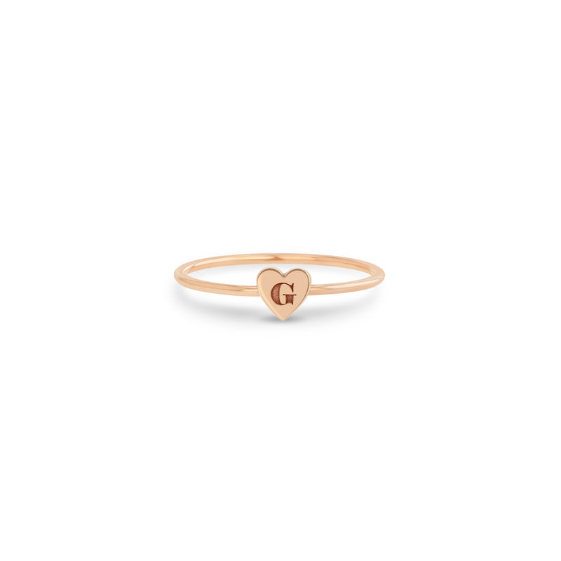 Zoë Chicco 14kt Gold Initial Heart Ring