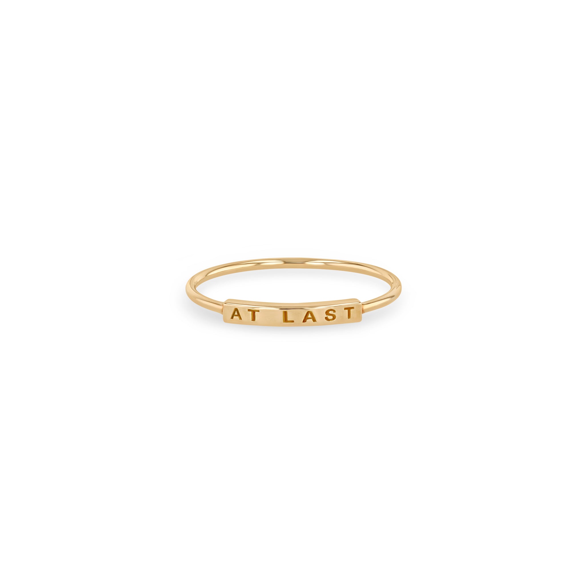 Zoë Chicco 14kt Gold Engraved Nameplate Ring