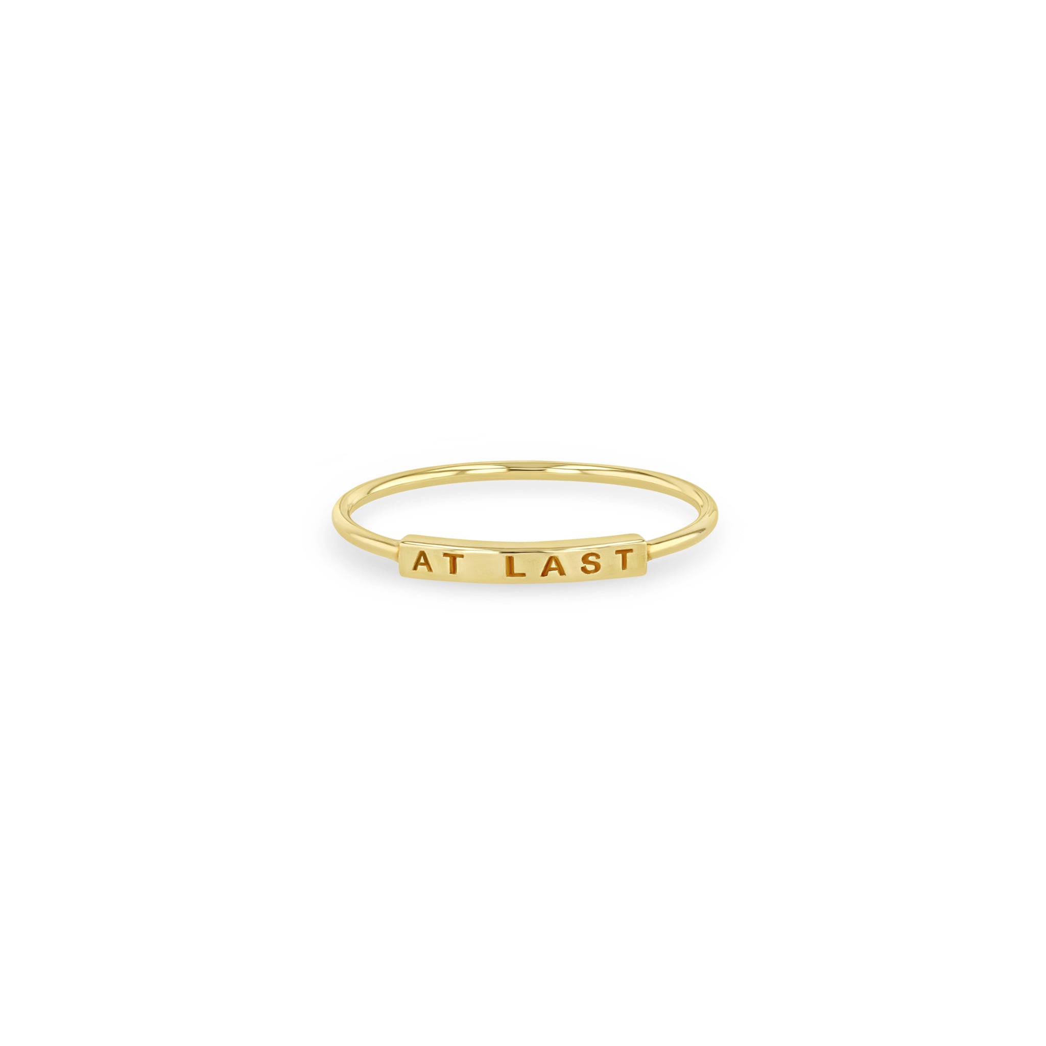 Zoë Chicco 14kt Gold Engraved Nameplate Ring