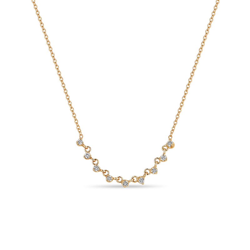 Zoë Chicco 14k Gold 9 Linked Prong Diamond Necklace