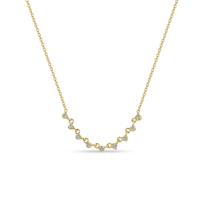 Zoë Chicco 14k Gold 9 Linked Prong Diamond Necklace