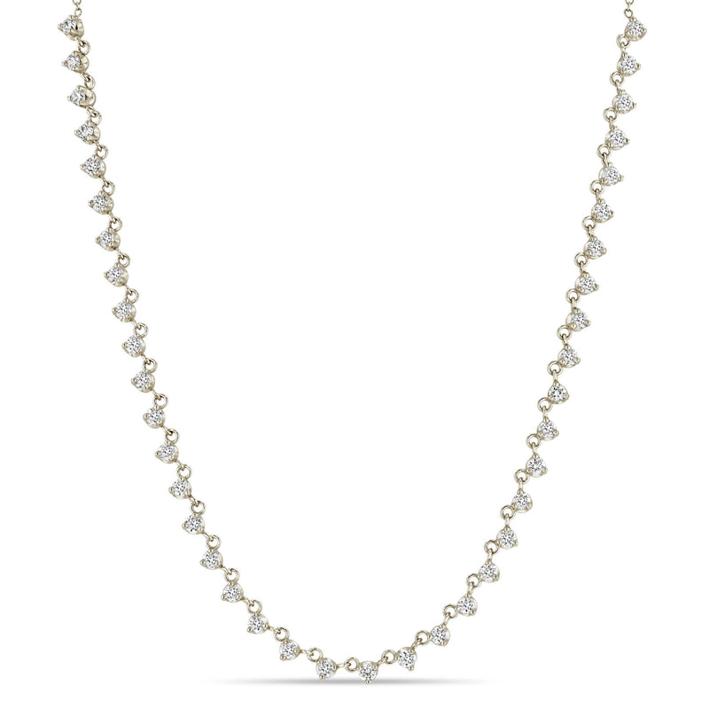 Zoë Chicco 14k Gold Linked Prong Diamond Tennis Necklace