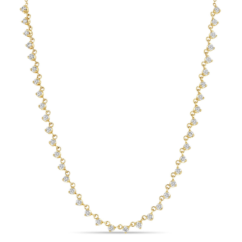 Zoë Chicco 14k Gold Linked Prong Diamond Tennis Necklace