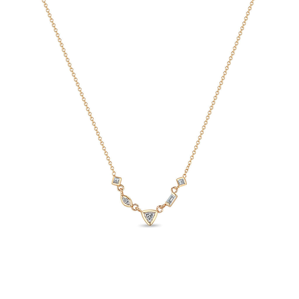 Zoë Chicco 14k Gold 5 Linked Mixed Cut Diamond Necklace – ZOË CHICCO