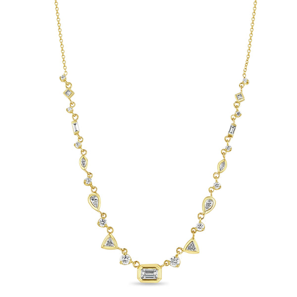 Zoë Chicco 14k Gold Linked Mixed Fancy Cut Diamond Necklace