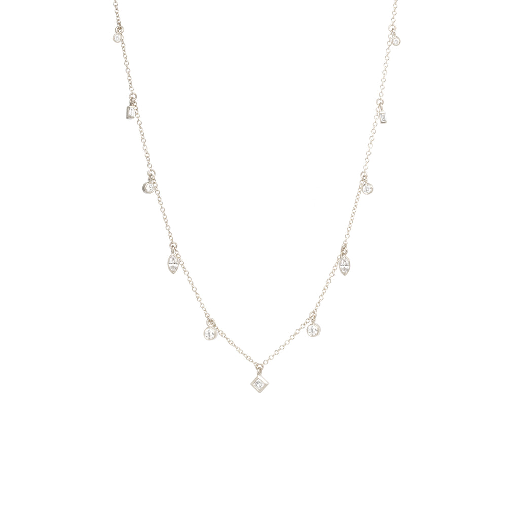 Zoë Chicco 14kt Gold Mixed Diamond Dangle Necklace – ZOË CHICCO