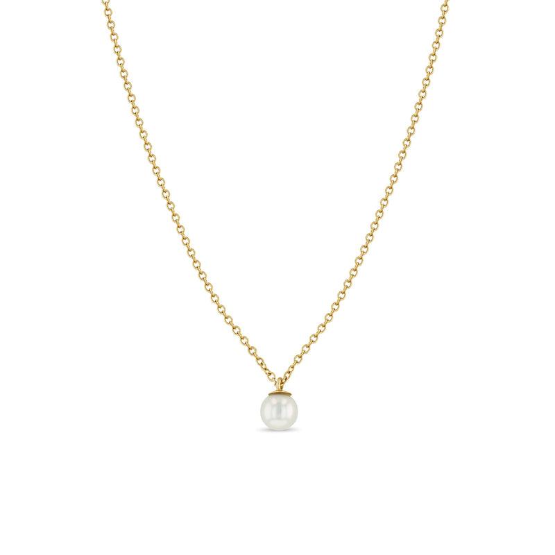 Zoë Chicco 14k Gold Small Pearl Pendant Necklace