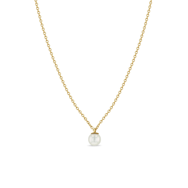 Zoë Chicco 14k Gold Small Pearl Pendant Necklace – ZOË CHICCO