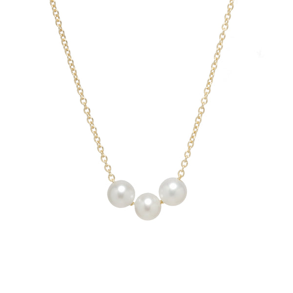 Zoe Chicco 14kt Gold 3 Small Pearl Necklace ZOE CHICCO