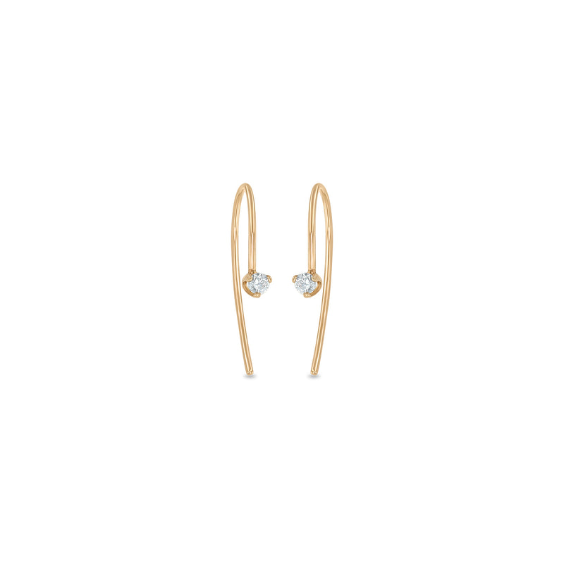 Zoë Chicco 14k Gold Prong Diamond Short Wire Threader Earrings