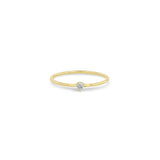 Zoë Chicco 14k Gold 2.4mm Prong Diamond Solitaire Ring
