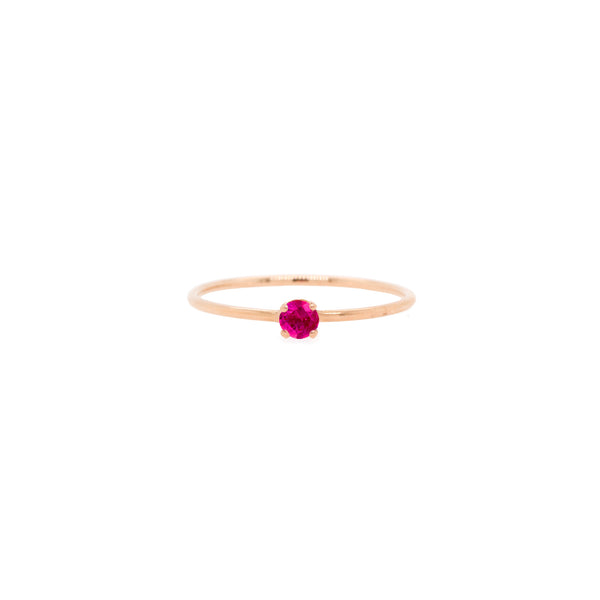 14k Single Prong Pink Sapphire Ring