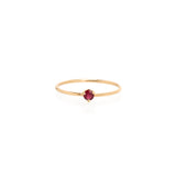 Zoë Chicco 14kt Gold Single Ruby Prong Ring | July Birthstone