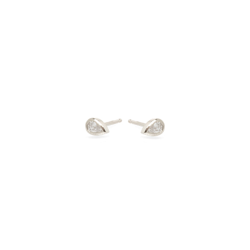 Zoë Chicco 14kt Gold Pear Diamond Bezel Stud Earrings