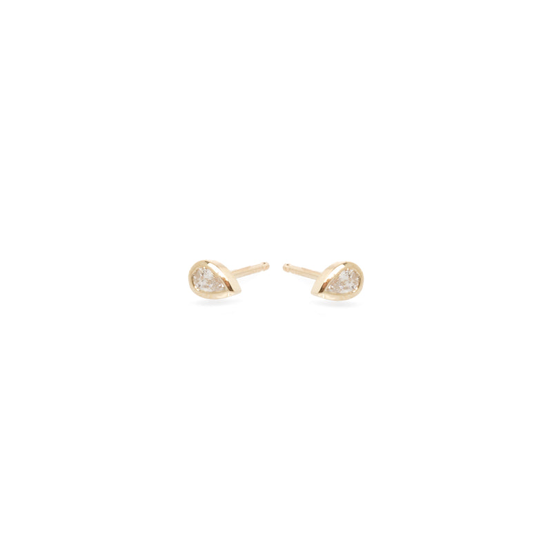 Zoë Chicco 14kt Gold Pear Diamond Bezel Stud Earrings