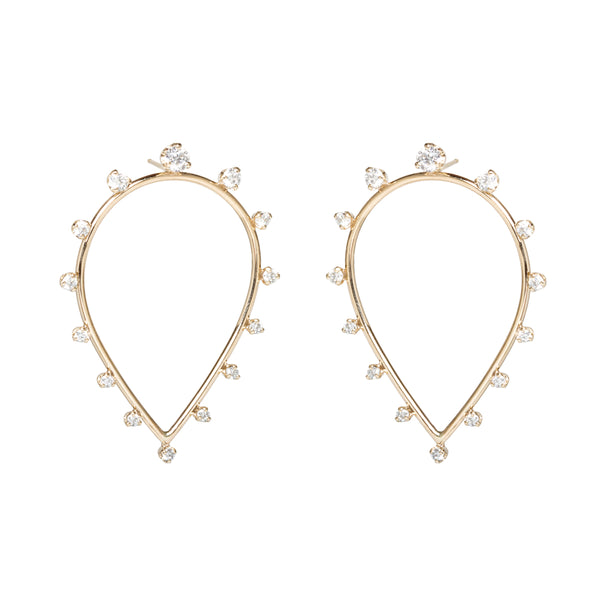 Zoe Chicco 14kt Gold Medium Teardrop Earrings with Diamonds