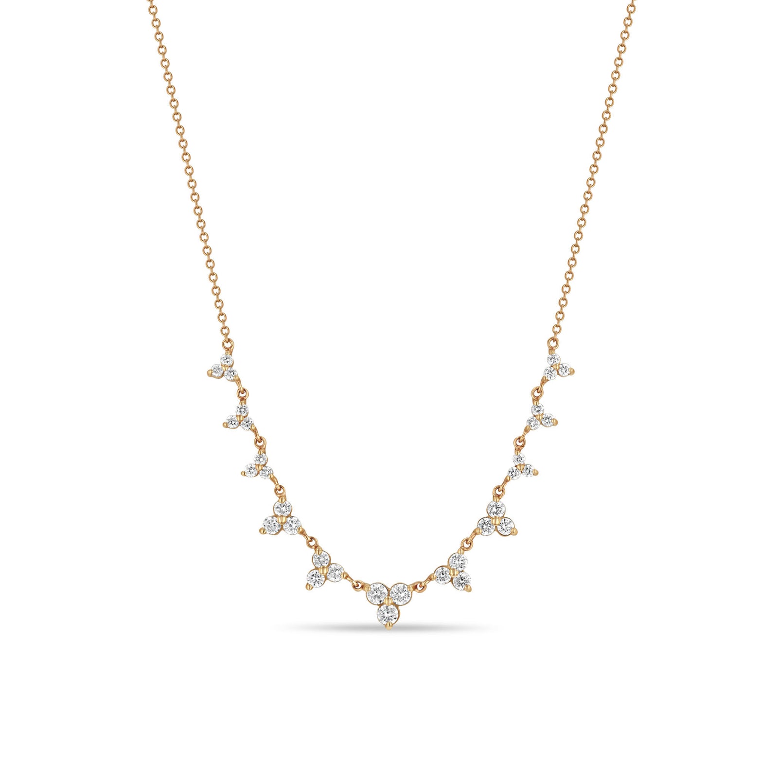 Zoë Chicco 14k Gold 11 Linked Graduated Diamond Trio Necklace