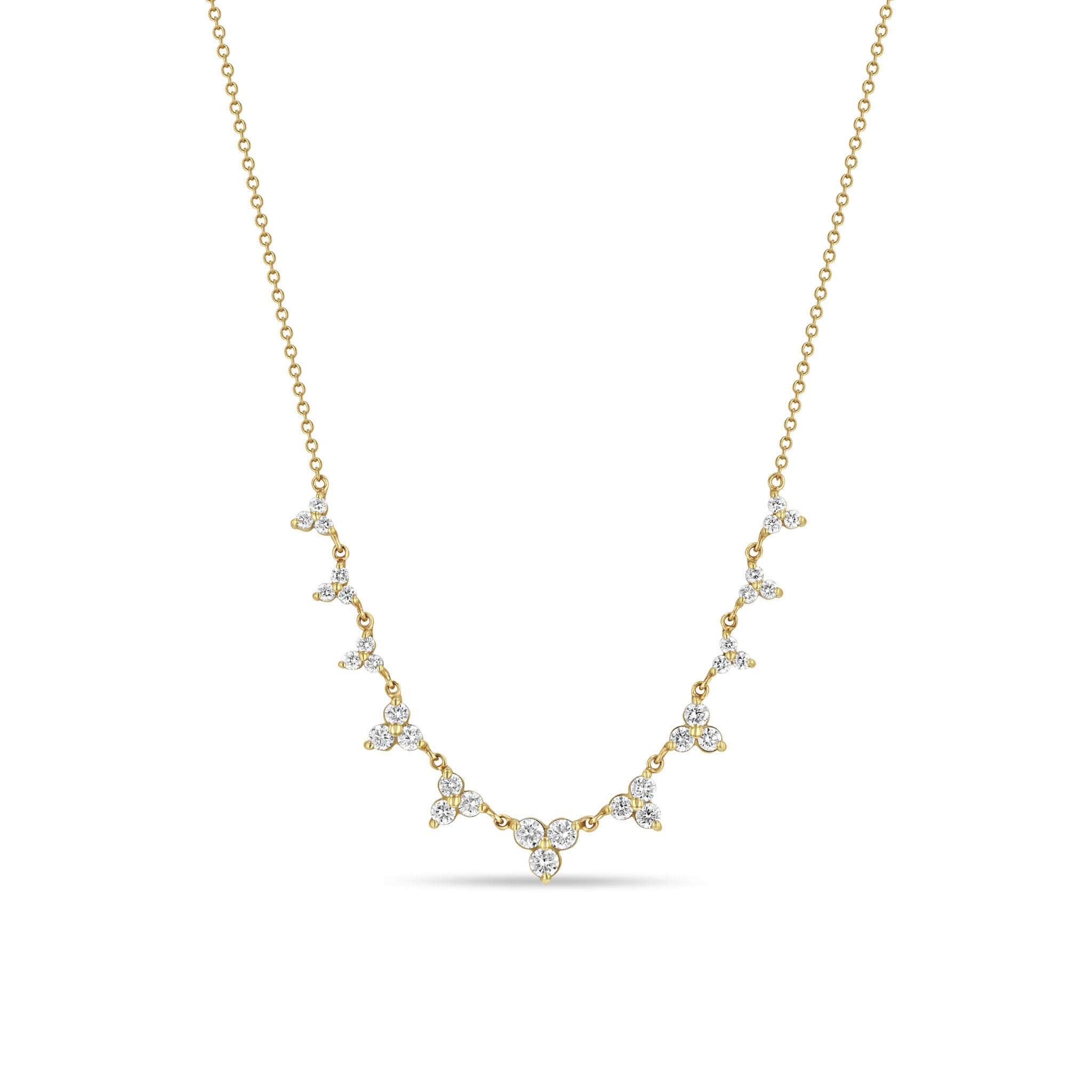 Zoë Chicco 14k Gold 11 Linked Graduated Diamond Trio Necklace