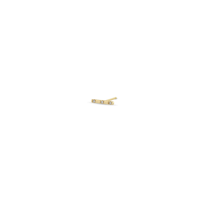 Single Zoë Chicco 14k Gold Spread Out Pavé Diamond Bar Stud Earring
