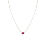 14k Single Ruby Necklace