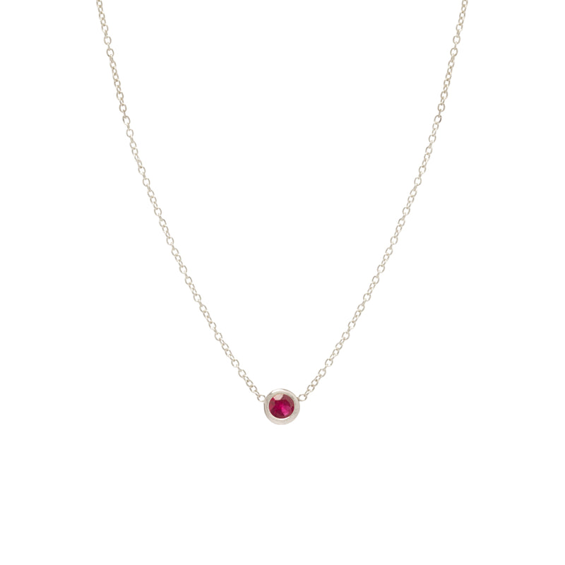 14k Single Ruby Necklace