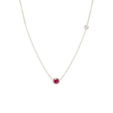 14k Ruby & Floating Diamond Necklace